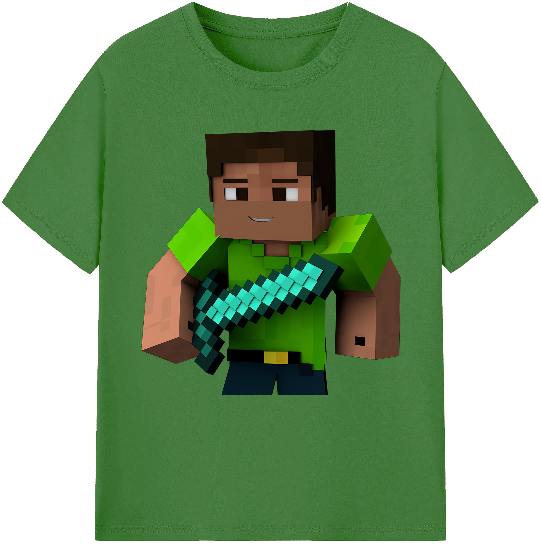 （画像用） マインクラフト ブロックの世界 Minecraft MC Block world レディースカジュアルプリントTシャツ（綿100％）